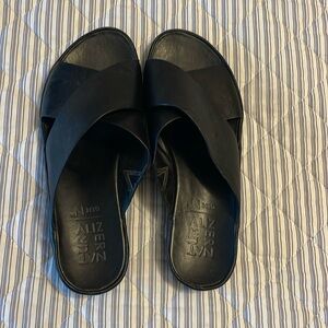 Naturalizer black leather slides size 7.5
